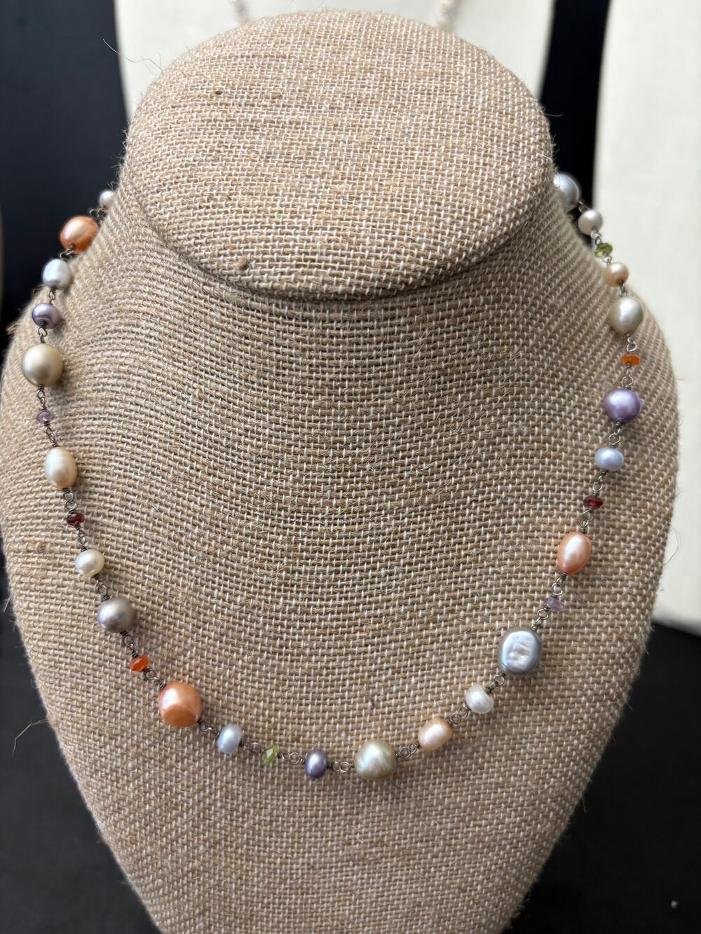 Genuine Honora Freshwater Pearl Necklace 17 Inch Sterling Silver 925 19g